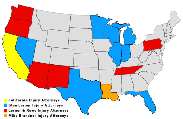 California Injury Attorney's Map