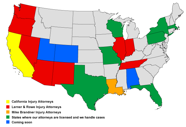 California Injury Attorneys Maps
