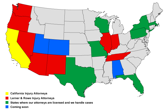 California Injury Attorneys Maps